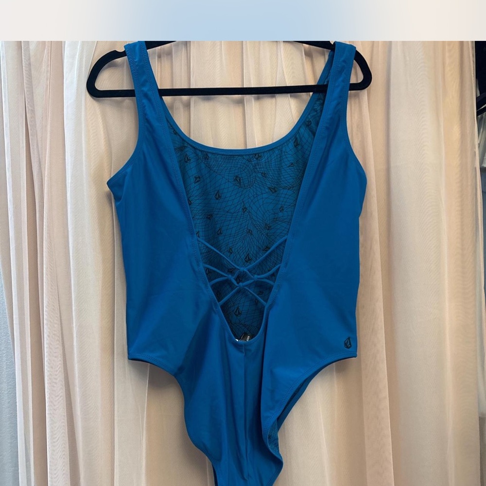 Volcom Blue Scoop Neck One-Piece Swimsuit - Picture 2 of 3